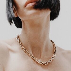 Eddie Borgo Supra Link Necklace – 17″, 12K Gold Finish (17‑inch length)